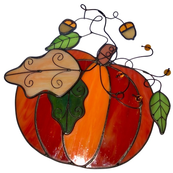 Vintage Suncatcher - Harvest Pumpkin 9" - Picture 1 of 5